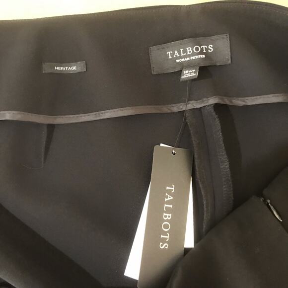 Talbots Heritage Side Zip Straight Wide Leg Dress Pants Size 18 Petite Black NWT - Picture 9 of 11
